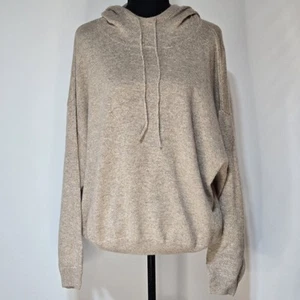 Aqua Bloomingdale’s 100 % Kaschmir Hoodie Pullover Haferflocken weicher Strick Large neu mit Etikett - Bild 1 von 6