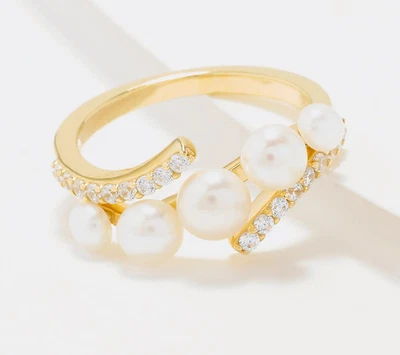 Honora Multi Cultured Pearl Gold-Over Sterling Silver Ring Size 10 — 第 1/2 张图片