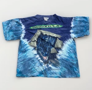 Godzilla 1998 Movie Promo T-Shirt Vintage Tie Dye Youth XL Mens Small AOP - Picture 1 of 8