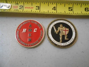 RARE SET 2  US AIR FORCE ARMOR OF GOD / CHAPPY AMEN MILITARY CHALLENGE COIN - Picture 1 of 3