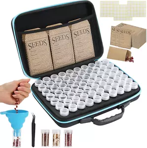 70 Slots Seed Storage Organizer, Garden Seeds Saver Kit Seed Organizer with 20 S - Picture 1 of 12
