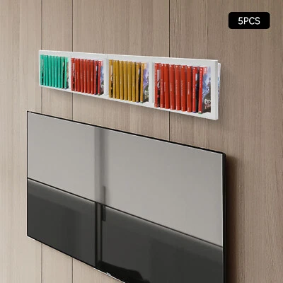 NEW Wall Mounted CD DVD Organizer Bookcase 34" Metal Shelves Storage Media Rack - Image 1 of 4