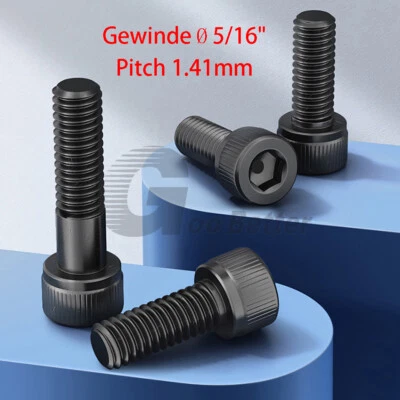 Tornillos hexagonales interiores 5/16-18 UNC tornillos cilíndricos 12.9 acero de alta tracción negro - Imagen 1 de 4
