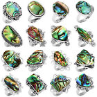 Abalone Shall Gemstone 925 Sterling Silver Plated 5Pcs Lot Rings Gr-N23