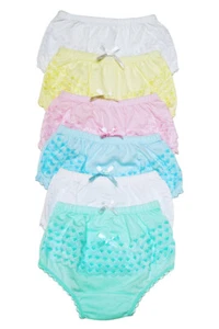 4 Ruffle Girls Panties Kids Preteen Toddler Underwear Solid Cotton Size 4-6 109 - Picture 1 of 4