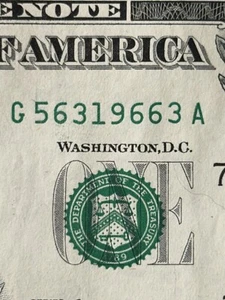 2017A $1 Dollar Bill Date Note 1966 (56319663) Fancy Serial Number - Picture 1 of 6