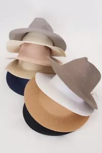ScarvesMe Women's Wide Brim Handmade Summer Floppy Straw Fedora Sun Hat - Picture 1 of 3