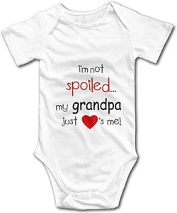 Short Sleeve Baby Bodysuits Set for Boys or Girls "I'm Not Spoiled my grandpa" - Picture 1 of 5