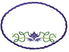 Celtic motif Embroidered Quilt Label purple filigree to personalize with message