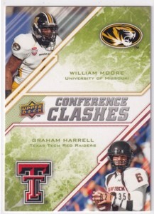 2009 Upper Deck Draft Edition Green /350 Graham Harrell William Moore Rookie RC