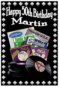 50th NORTHERN SOUL (RECORD LABELS) - HAPPY BIRTHDAY PERSONALISED CARD (ANY NAME)