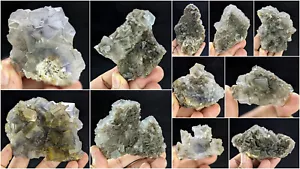 Fluorite Specimens Lot Natural Purple Blue Cubic Formation Crystals 2.4kg 11Pcs - Picture 1 of 12