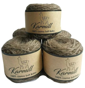Lama Wolle 100% Lama weiches Baby Kammgarn Paket 5 Knäuel Farbe braun AO - Bild 1 von 5