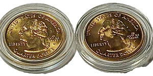 2000 P & D 25c Virginia State Quarters 24k Gold Plated Clad Uncirculated - Picture 1 of 6