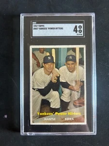 1957 Mickey Mantle Yogi Berra. SGC 4 # 407 - Picture 1 of 3