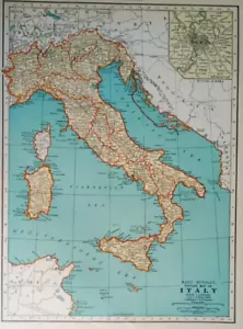 Vintage 1936 Atlas Map World War Pre WWII Italy & Switzerland OLD Europe / Rome - Picture 1 of 14