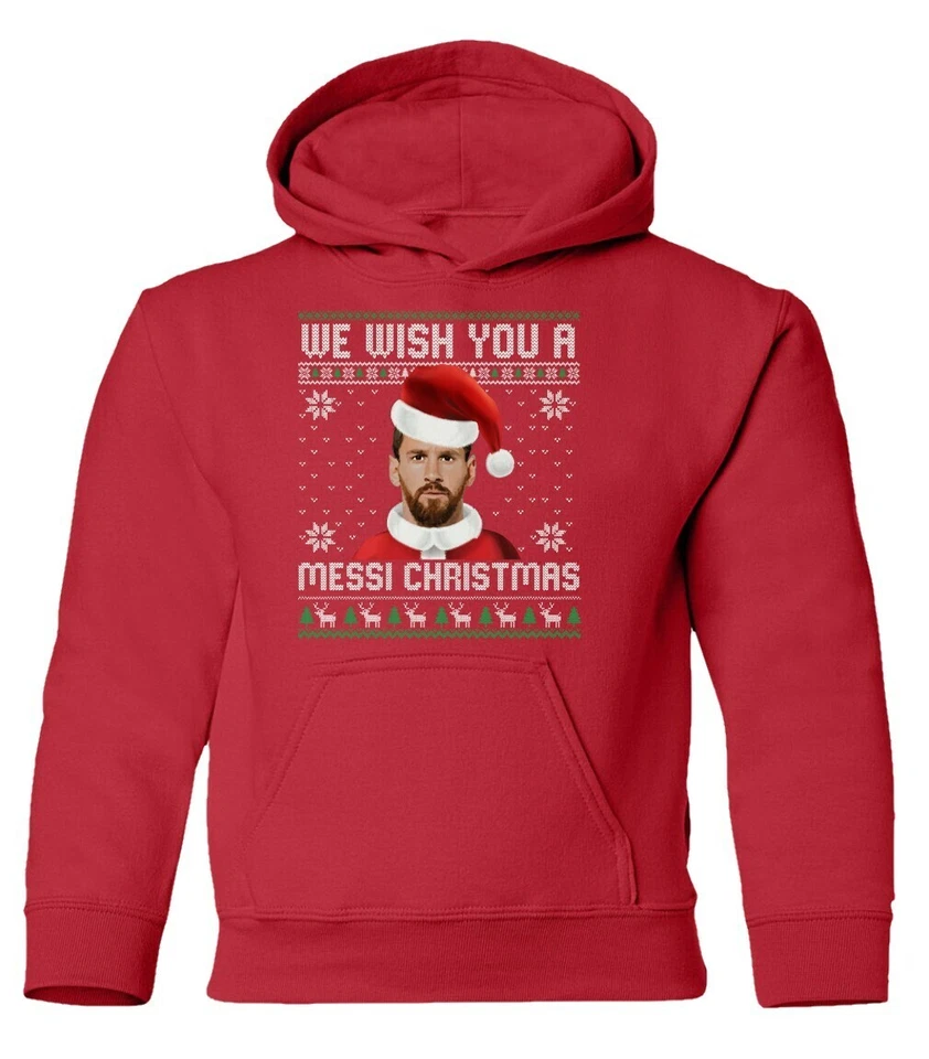 Camiseta de Navidad Messi | Suéter feo de fútbol navideño sudadera con capucha juvenil Foto 1 de 1