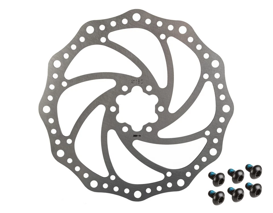 AGGRO-X Bremsscheibe 180mm 6-Loch 160g Wave Design Fahrrad Edelstahl Scheibenbremse 180