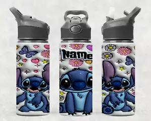 Lilo and Stitch 3D effect WATER BOTTLE AND MUG Personalised Gift - Picture 1 of 25