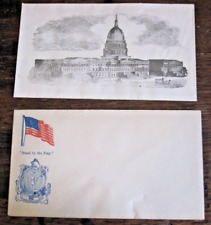 2 Civil War Patriotic Envelopes - Mass State Emblem & Capitol Building in D.C.
