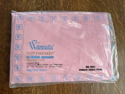 Vintage Pink Bed Sheet Wamsutta Standard bed One Sheet 54” x 75” USA Bedding - Image 1 of 4