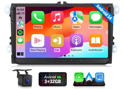 EONON CAM+For VW Golf Mk5 Mk6 POLO Carplay Car DAB+ Stereo Radio GPS SatNav Android 14