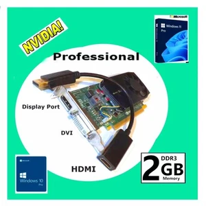 2GB✔️Windows 11 GAME Video Card BUMDLE✔️ HDMI Adapter included✔️NVIDIA PCI-E 2.0 - Picture 1 of 19
