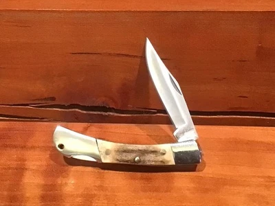 Cuchillo Clip Plegable Inoxidable Mango Hueso Carpeta Miniatura 2 3/4" Rough Rider Foto 1 de 4