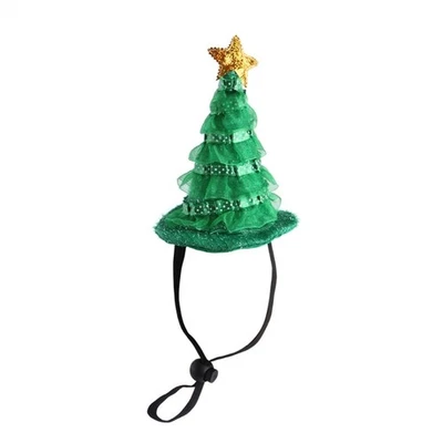 Christmas Party Green Tree Shape Hat for Dog Cat Dress up Supplies Pet Accessory - Image 1 of 4