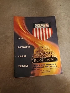 Vintage 1960 Olympic Team Trials DETROIT Herren Damen Schwimmen Tauchen Programm Buch - Bild 1 von 10