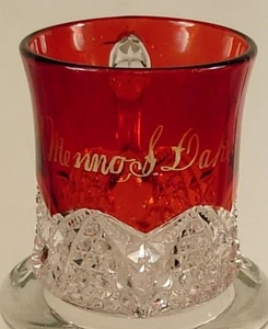 MENNO SOUTH DAKOTA RUBY FLASH STAINED GLASS SOUVENIR CUP - Picture 1 of 4
