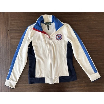 Vintage Ralph Lauren Track Jacket Womens Medium Sailing Anchor Pennant Patch LRL - Image 1 of 4
