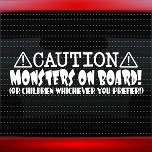 Caution Monsters On Board Funny Family Baby Kids Mom Car Decal Sticker 20 COLORS - Bild 1 von 1