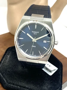 Reloj Hombre Tissot PRX Cuarzo Suizo 40mm Esfera Azul Cuero Negro T1374101604100 - Imagen 1 de 14