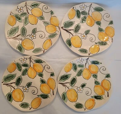 4x Spectrum Designz InHomeStylez Braxton Lemon 8” conjunto de prato de salada 2023 limões - Imagem 1 de 4