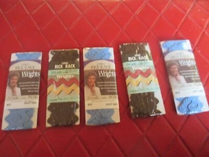 LOT Of Five BLUE & BROWN Cotton/Polyester JUMBO RICK RACK - #D3 - Picture 1 of 2