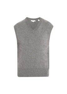 NEW Vince Women's V Neck Vest in gray Size L  #S7027 - Picture 1 of 15