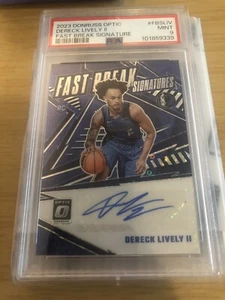 2023-24 Donruss Optic Fast Break Dereck Lively II Rookie RC Auto PSA 9 ๐ - Picture 1 of 2