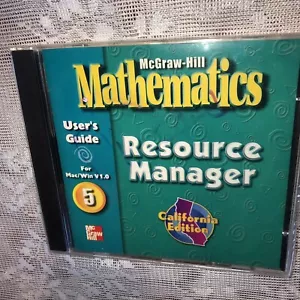 McGraw-Hill Mathematics: Resource Manager 5 PC MAC CD organize worksheets tests - Picture 1 of 4