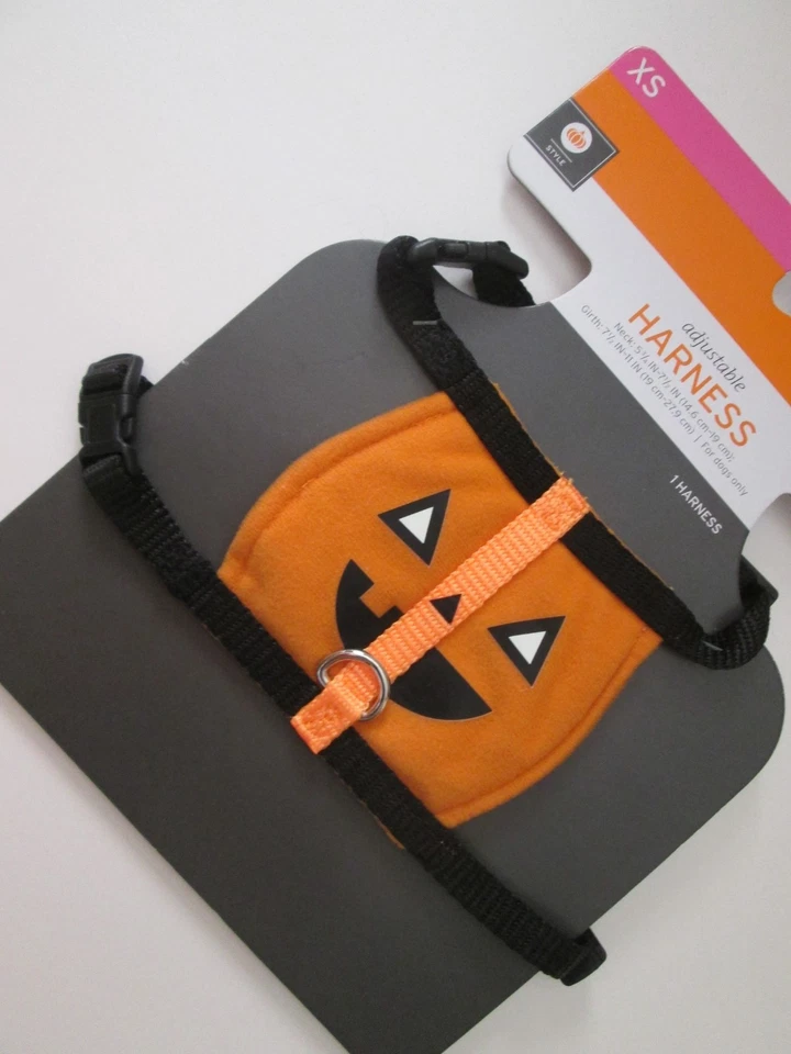 PUMPKIN Adjustable DOG HARNESS XS New FALL Halloween AUTUMN Jack O Lantern NWT - Image 1 of 1