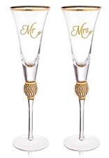 Trinkware Wedding Champagne Flute - Mr And Mrs Champagne Flute With Gold Rim ...