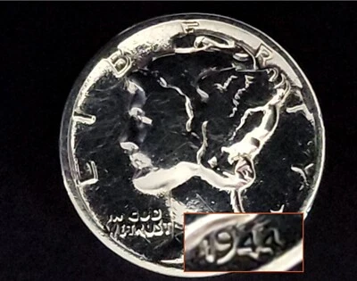 USA-10C-1944-NM-Mecury Dime-Silver 0.9 - Error Reverse Rim - Image 1 of 4