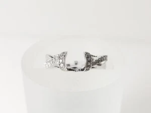 14K White Gold 1/4 CTTW Round Diamond Ring Guard Sz 7 (AM1057787) - Picture 1 of 4