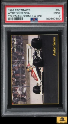 1991 Protrac's Formula One Toleman Ayrton Senna #97 PSA 9 MINT - Image 1 of 3