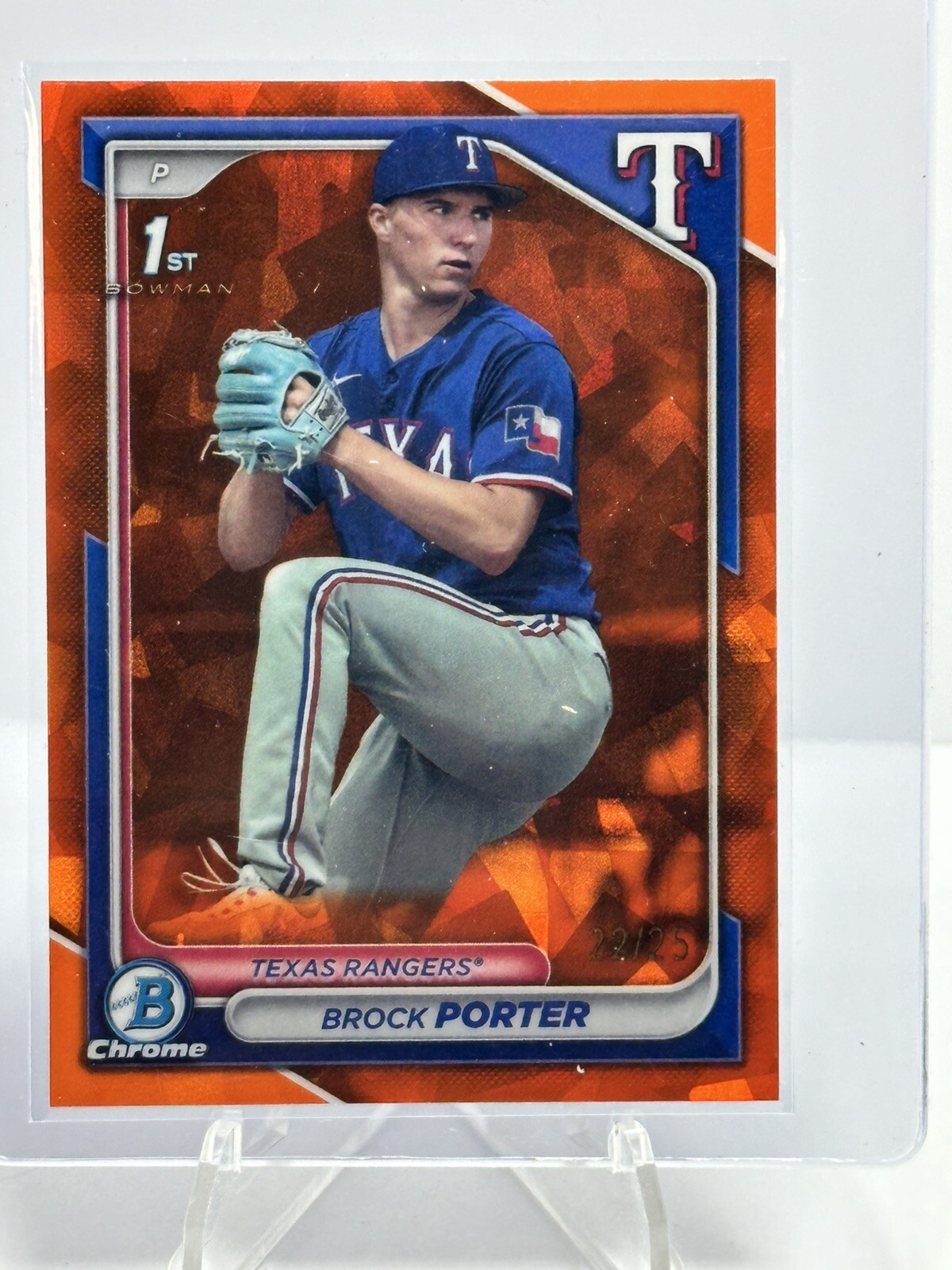 2024 Bowman Chrome Sapphire Brock Porter 1st Prospect Orange Refractor # /25