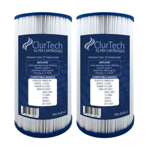 ClurTech Spa Filter 2 pack for Pentair Rainbow Dynamic Series IV Waterway C-4335 - Picture 1 of 5
