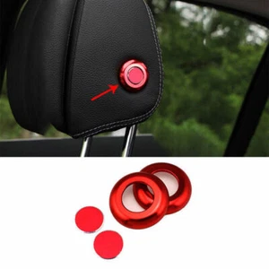 Red Aluminum Seat Headrest Switch Button Cover Trim For Benz C-Class 2015-2021 - Picture 1 of 7
