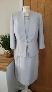 JACQUES VERT Grey/Silver Dress Suit Mother Of The Bride/Groom ~ Size 12 Vgc - Picture 1 of 19