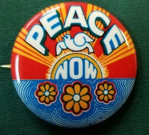 RARE ORIGINAL NEW OLD STOCK 1960's VIETNAM WAR PROTEST PIN PEACE DOVE NOW ! PK - Picture 1 of 3