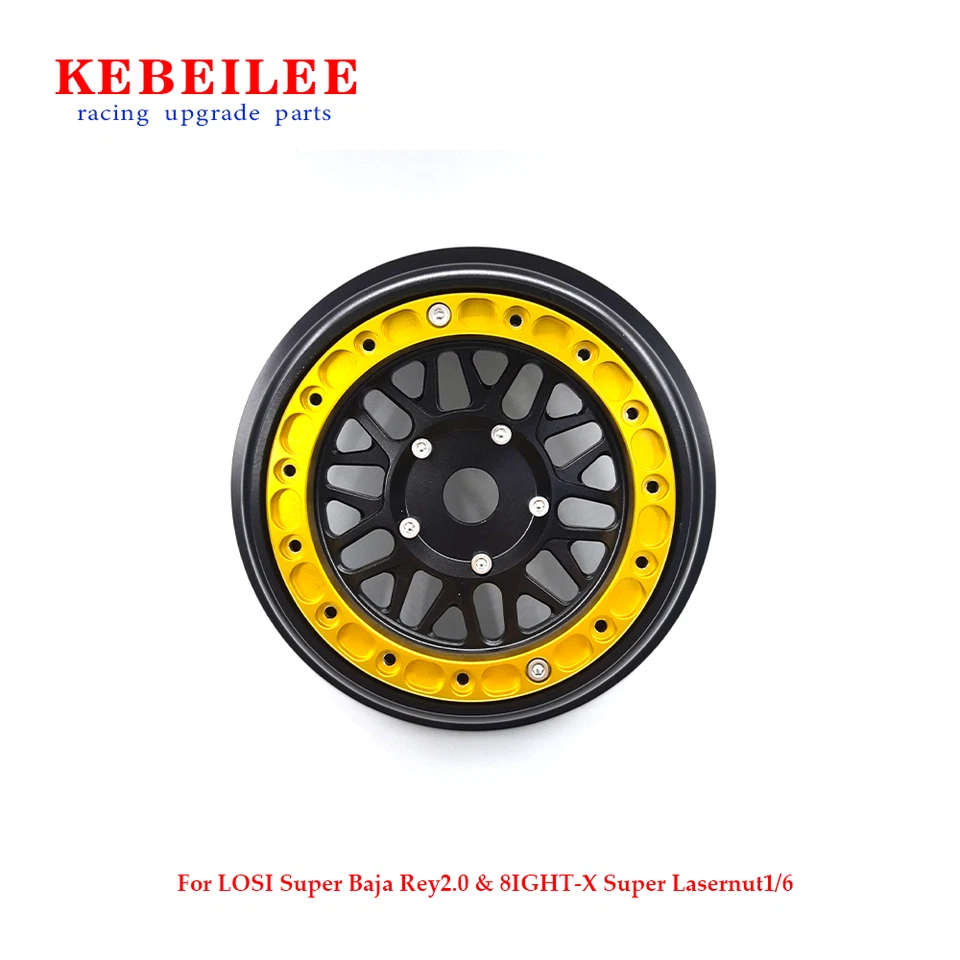 KEBEILEE Alu Bead Lock Wheel Black For LOSI SBR 2.0 & 8IGHT-X Super Lasernut 1/6 - Image 1 of 1